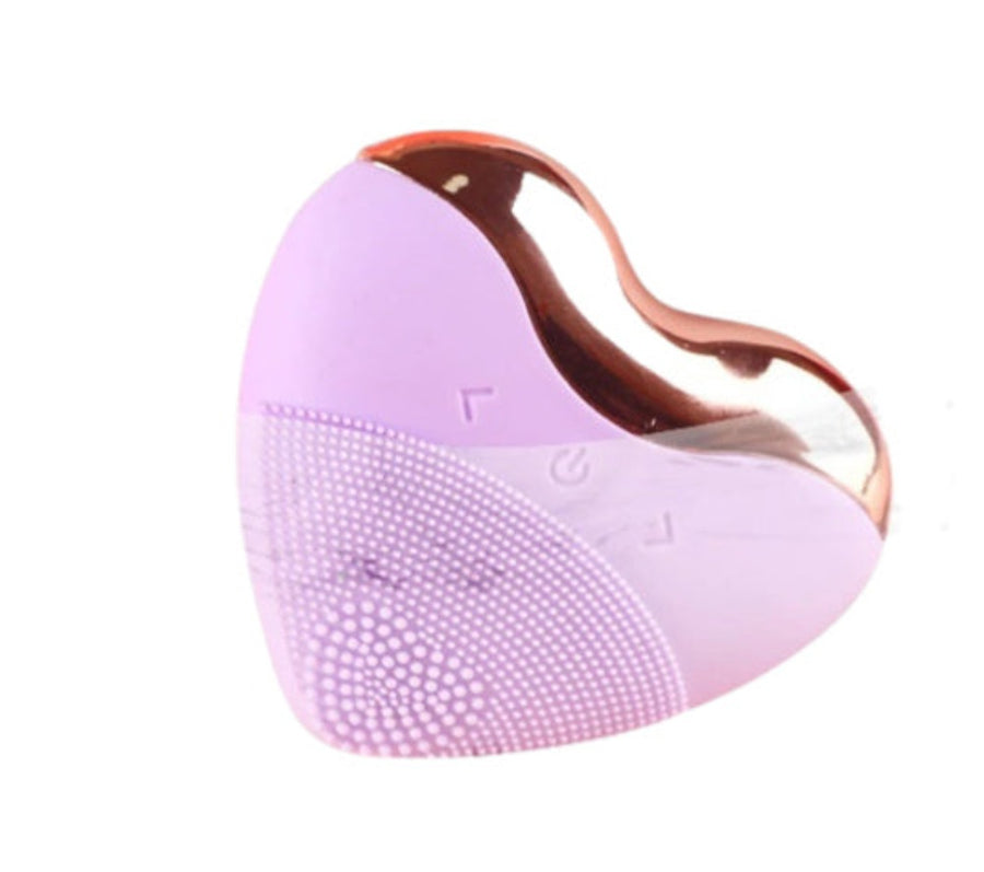 Purple Heart Silicone Electric Facial Cleanser - Dilly's Collections - Hair Beauty and Lifestyle Products Australia
