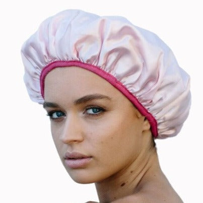 Extra Large Microfibre Lined Shower Cap - Pink