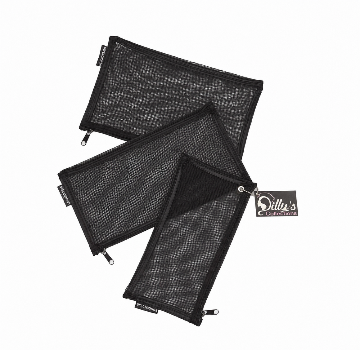 Black Mesh Purse Set - Set of 3