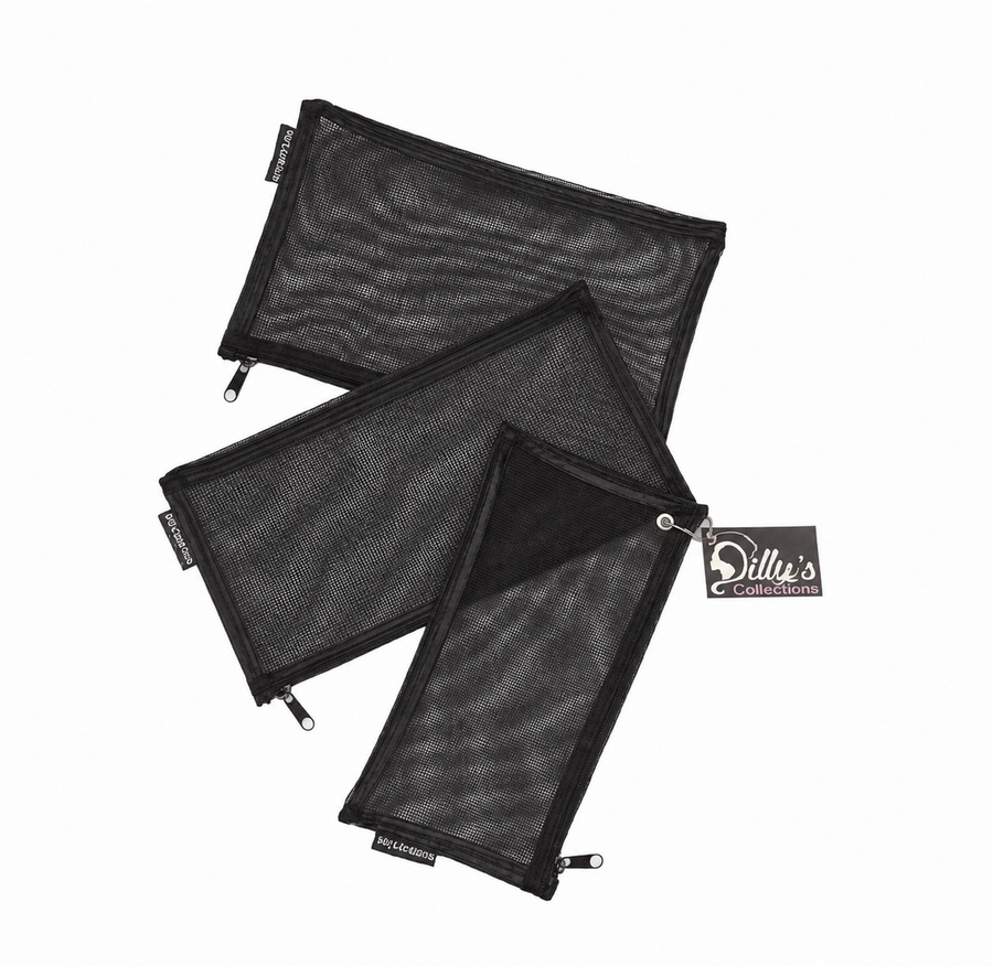 Black Mesh Purse Set - Set of 3