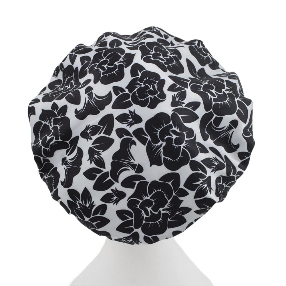Floral Print Shower Cap - Microfibre Lined - Standard Size - Dilly's Collections - Hair Beauty and Lifestyle Products Australia