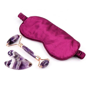 Facial Roller - Amethyst - Gua Sha Set & Eye Mask - Purple - Dilly's Collections -  Hair Beauty and Lifestyle Products Australia