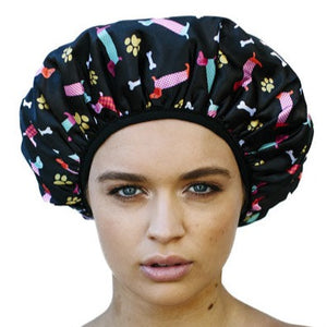 Dogs Print Shower Cap - Microfibre Lined - Small to Medium - Dilly's Collections -  Hair Beauty and Lifestyle Products Australia