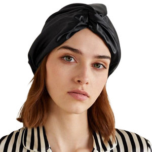 Sleeping Cap - Black 100% mulberry silk - Dilly's Collections - Hair Beauty and Lifestyle Products Australia