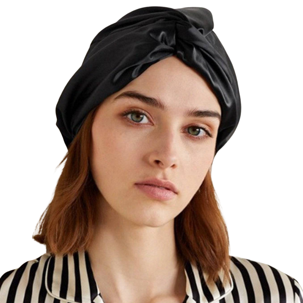 Sleeping Cap - Black 100% mulberry silk - Dilly's Collections - Hair Beauty and Lifestyle Products Australia